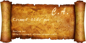 Czumpf Alóma névjegykártya